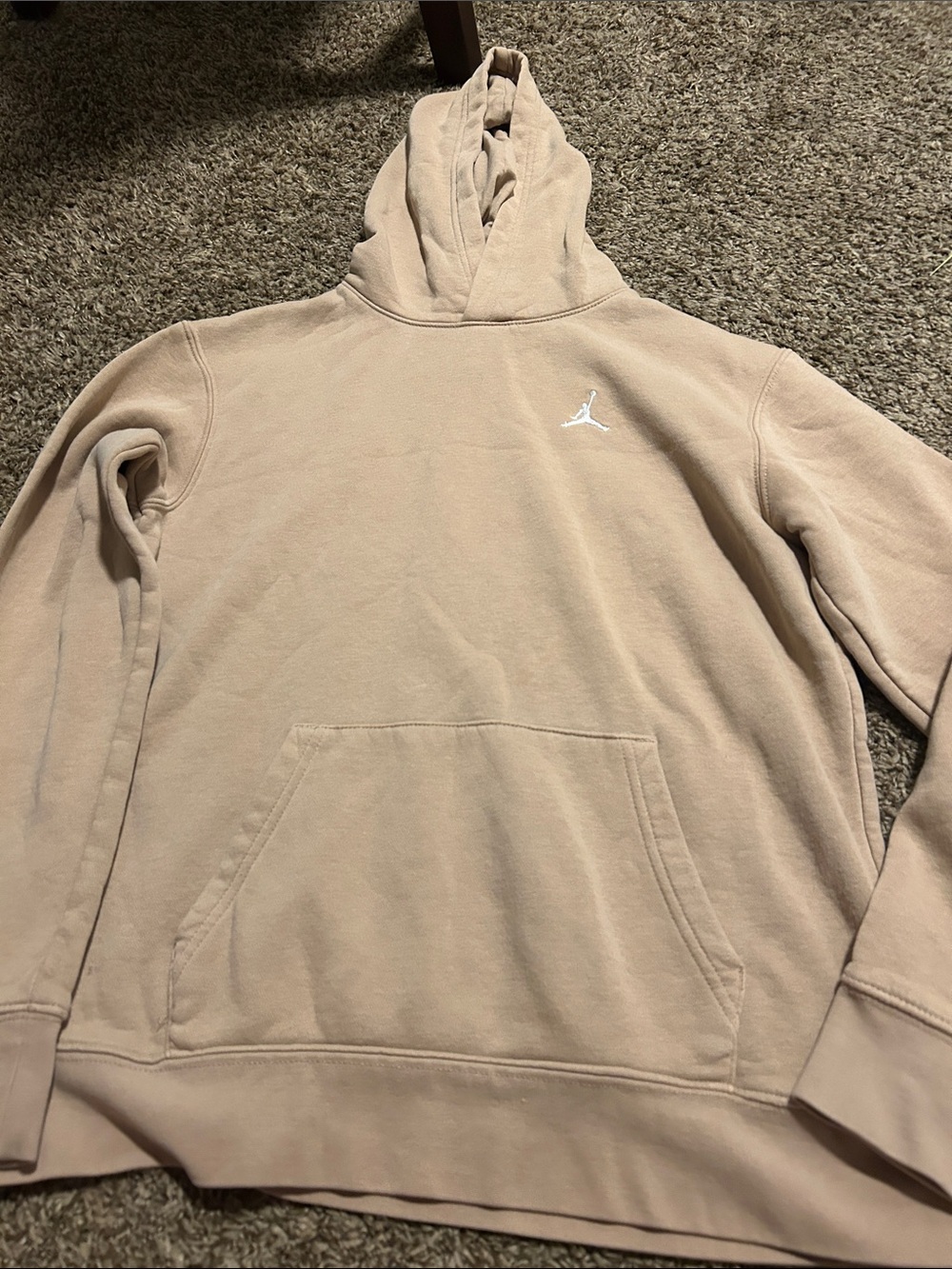 Jordan Beige Hoodie with White Jumpman Logo